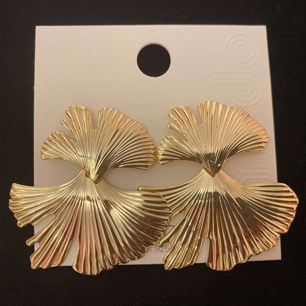 Gold MEDO Earrings with Sterling Silver 925 post